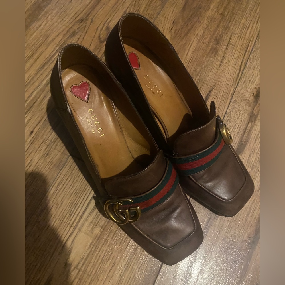 Gucci brown Peyton heeled